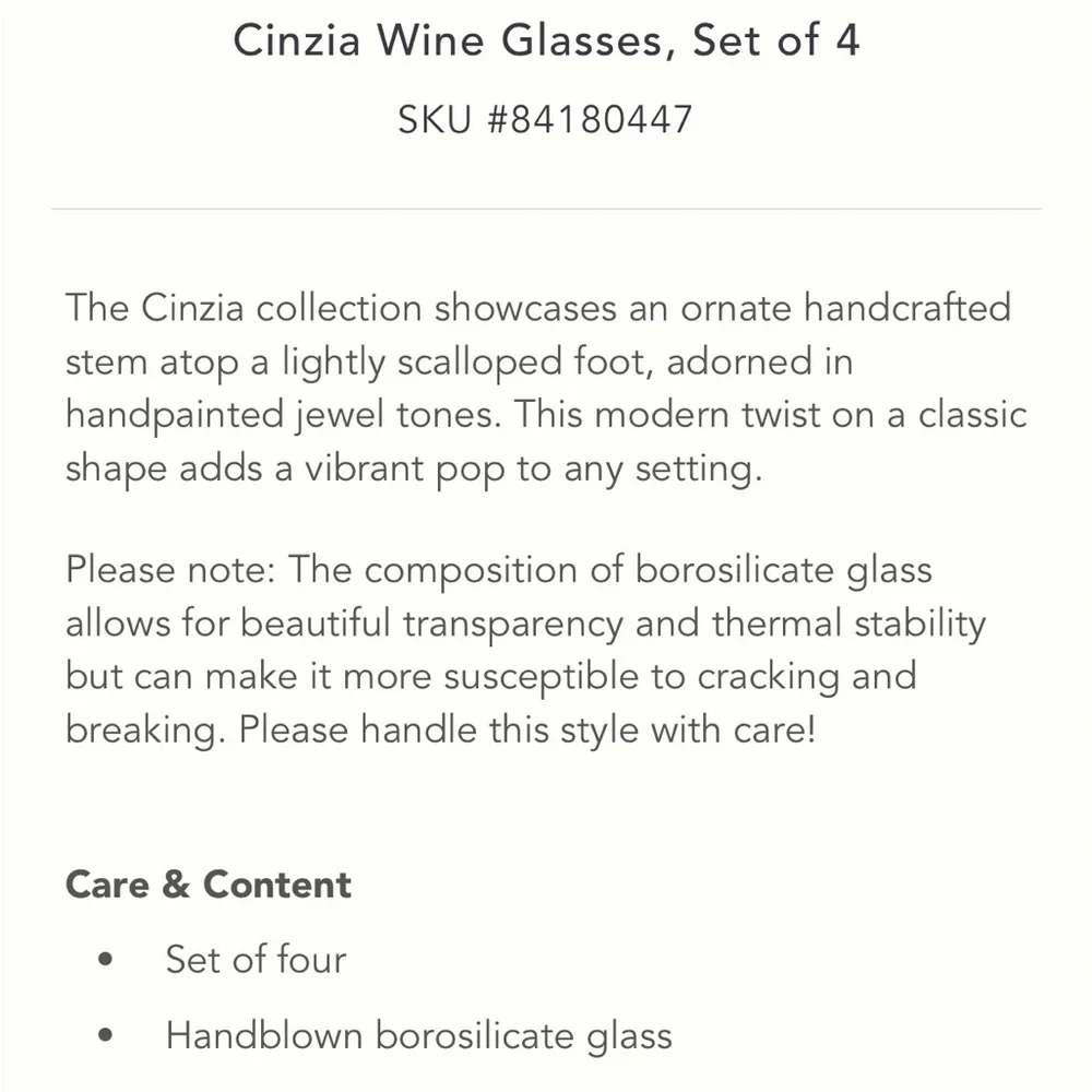Cinzia Mulberry Wine Glasses set